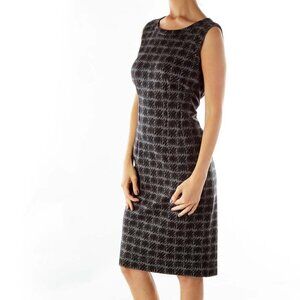 Calvin Klein Black Gray Print Sleeveless Dress